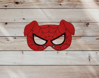 Spider-Ham Felt Mask: Embroidered Animal Spiderman Costume
