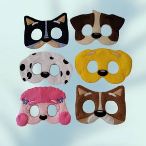 Blue Heeler Dog Play Masks - Dog Masks - Cartoon - Pretend Play Mask - Animal Masks - Australian Animals - Dress-Up Masks - Character Masks