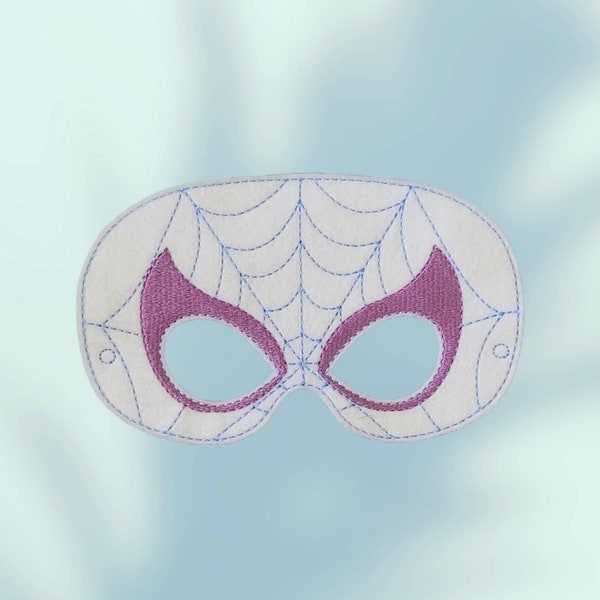 Spider Woman Felt Play Mask - Spider Gwen Mask - Pretend Play Mask - Super Hero Mask - Ghost Spider Mask -White Widow Mask