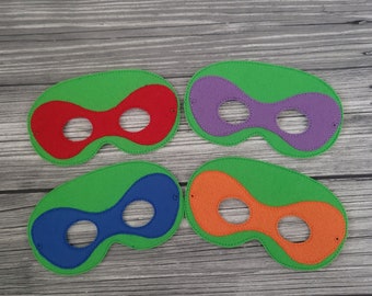 Turtle Embroidered Felt Mask: Ninja Costume, Creative Play