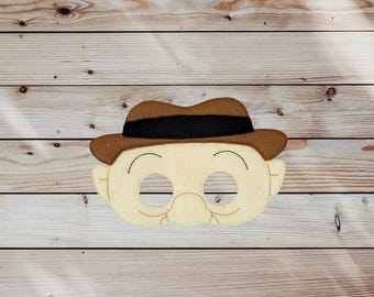 Bijziend stripfiguur - vilt geborduurd masker - Halloweenkostuum
