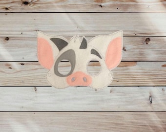Felt Pig Mask: Island Polynesian Costume, Pretend Play