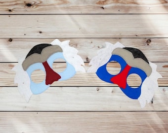 Felt Baboon Mask: Blue Embroidered Costume Mask - Kids & Adults