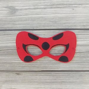 Ladybug Felt Embroidered Mask - Insect Mask - Kid & Adult - Pretend Play - Halloween Costume