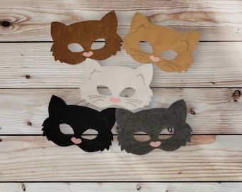 Vilten kattenmasker: kinderaankleding, halloweenkostuum