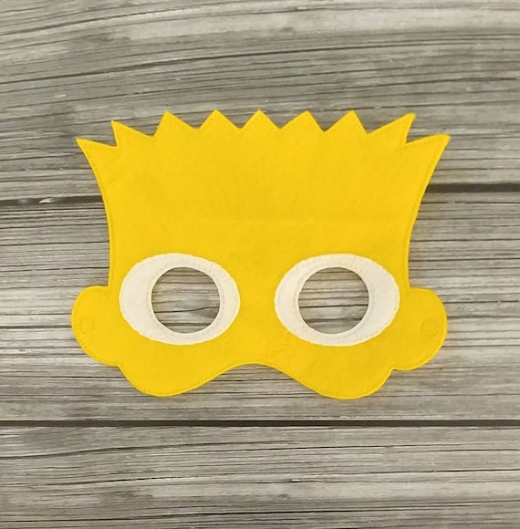Maschera ricamata in feltro da ragazzo Maschera Bart il ragazzo Bambino e adulto Gioco di finzione Costume di Halloween Etsy Italia