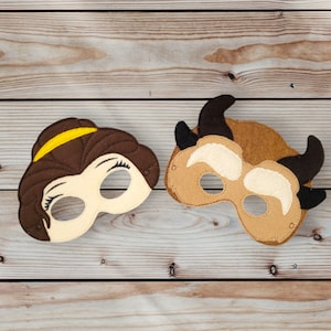 Belle and Beast Mask Set - Fairy Tale Dress-Up - Pretend Play