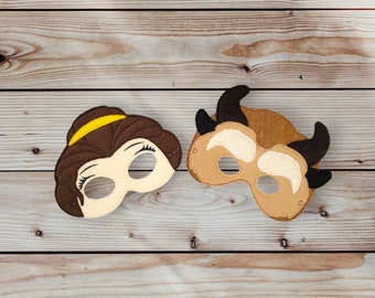 Belle and Beast Mask Set - Fairy Tale Dress-Up - Pretend Play