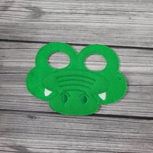 Crocodile Felt Embroidered Mask - Kid & Adult - Pretend Play - Halloween Costume