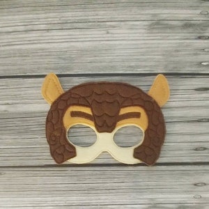 Felt Armadillo Mask: Embroidered Costume, Pretend Play