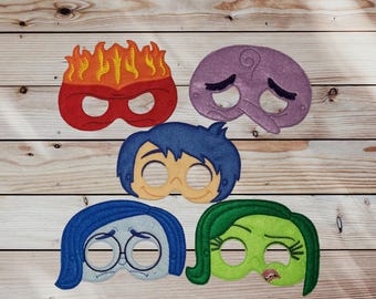 Innerlijke emoties geborduurde vilten maskers: fantasiespel - Halloweenkostuum
