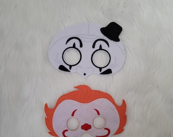 Vilten clownmaskers: moordende clown - dansende clown - handgemaakt halloweenkostuum, cosplay