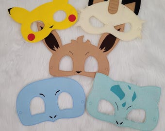 Felt Embroidered Video Game - Electric Mouse - Evil Cat - Fluffy Fox - Flower Dino - Blue Turtle - CosPlay
