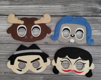 Handmade Felt Animal Masks: Flying Squirrel, Moose, & Friends