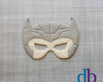 God of Thunder Felt Embroidered Mask - Kid & Adult - Pretend Play - Halloween Costume - CosPlay - Dress-Up Mask - Super Hero Mask