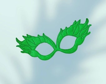 Felt Embroidered Mask - Poison Ivy Mask - Kid & Adult - Creative Play - Halloween Costume