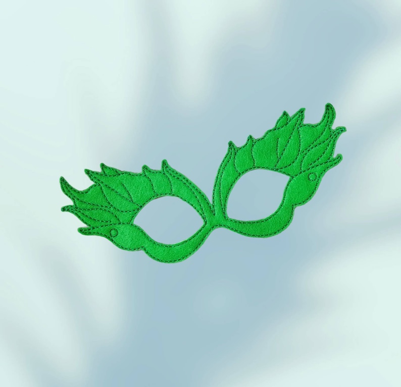 Felt Embroidered Mask Poison Ivy Mask Kid & Adult Creative Play Halloween Costume image 1