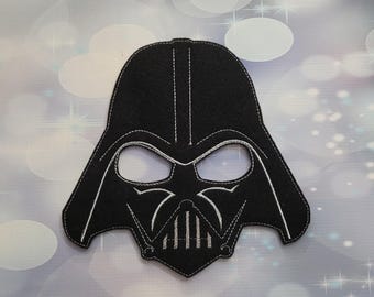 New Full Face Vader Villain Felt Mask - Galactical Villain - Black Caped Villain - Creative Kid & Adult - Pretend Play - Halloween Costume