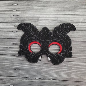 Mothman Felt Embroidered Mask: Cosplay Costume