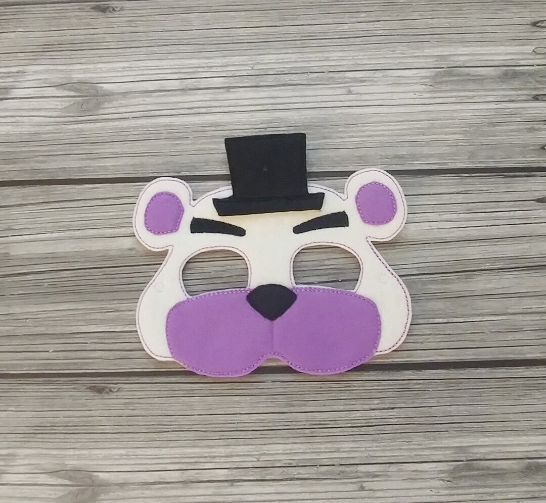 Helpy Felt Embroidered Mask - Funtime Freddy Mask - White Bear Mask ...