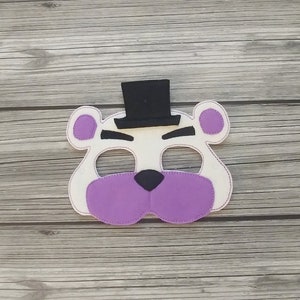 Helpy Felt Mask: Embroidered Funtime Freddy Bear Costume