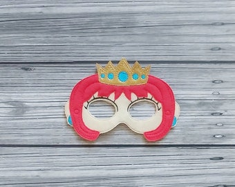 Princess Shokora Embroidered Felt Mask - Kid & Adult Mask- Pretend Play Mask - Halloween Costume - Dress Up Mask - Princess Character Mask