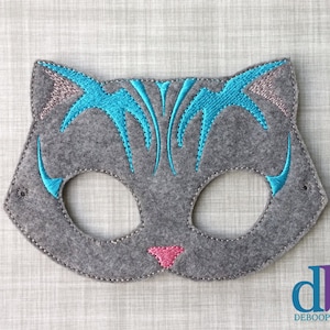 Cheshire Cat - Cat Felt Embroidered Mask - Animal Mask - Pretend Play - Cosplay - Kid & Adult - Creative Play - Halloween Costume