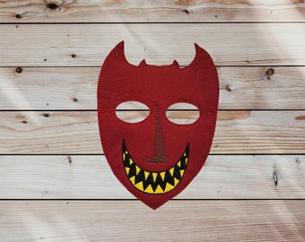 Red Devil Felt Mask: Henchman Costume, Pretend Play