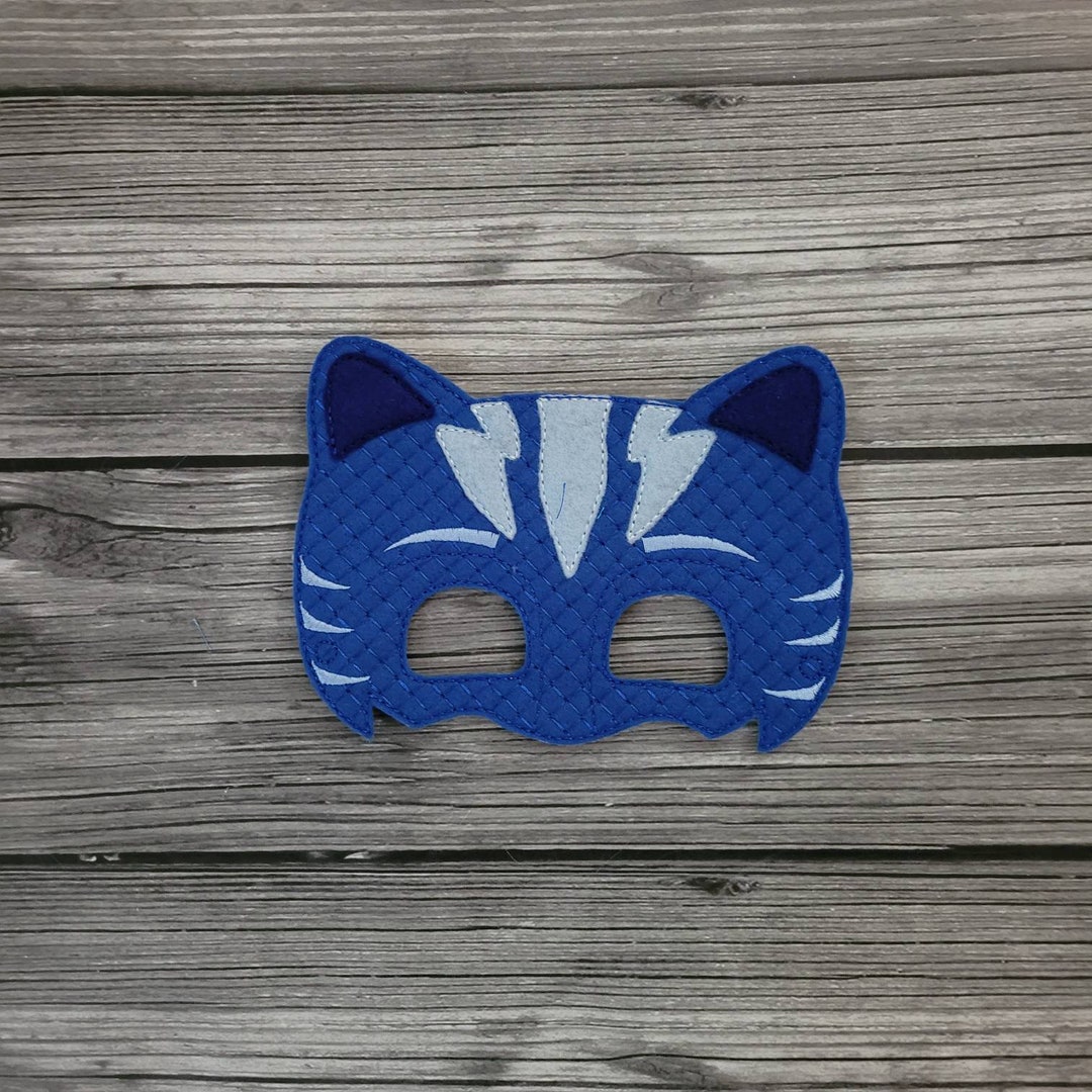Cat Felt Embroidered Mask Blue Cat Mask Kid & Adult - Etsy