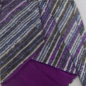 VINTAGE Wide Striped Tie in Lavender, Purple, Aqua, Grey & White, No Labels, 53&quot; long x 4.75&quot; wide