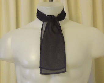Jabot Necktie in Amethyst Semi-Sheer Chiffon Fabric for Victorian Cosplay, Edwardian Costume, Wedding Attire
