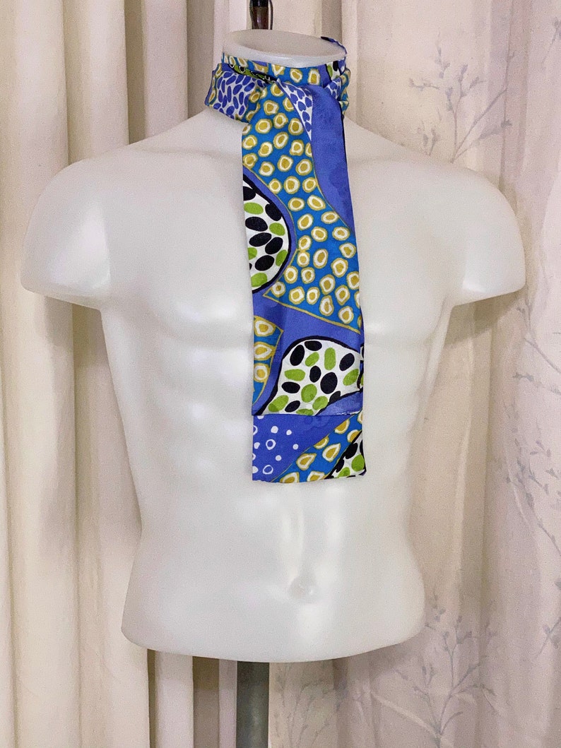 Abstract Silk Jacquard Ascot in Royal Gold /& Lime Print with Guitars and ELVIS Embossing Square Ends for Fantasy Cosplay