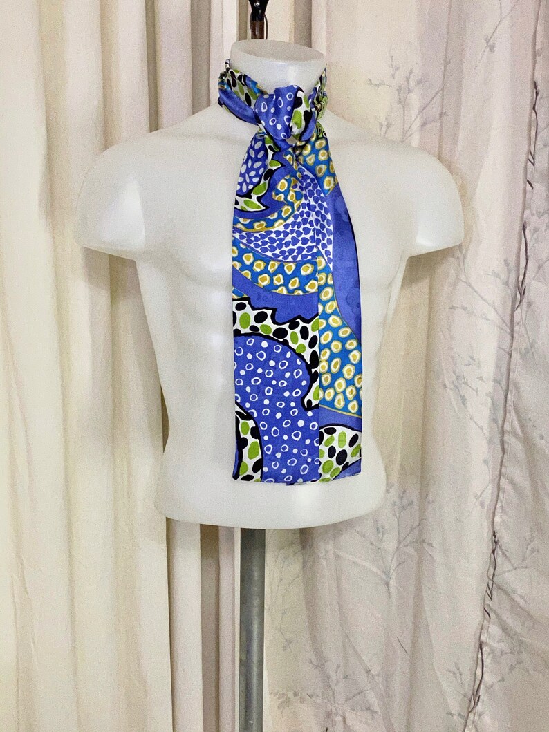 Abstract Silk Jacquard Ascot in Royal Gold /& Lime Print with Guitars and ELVIS Embossing Square Ends for Fantasy Cosplay