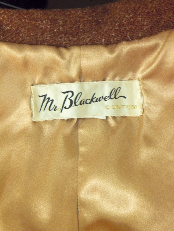 VINTAGE 1960s 'Mr Blackwell' Designer Coat in Ros… - image 3