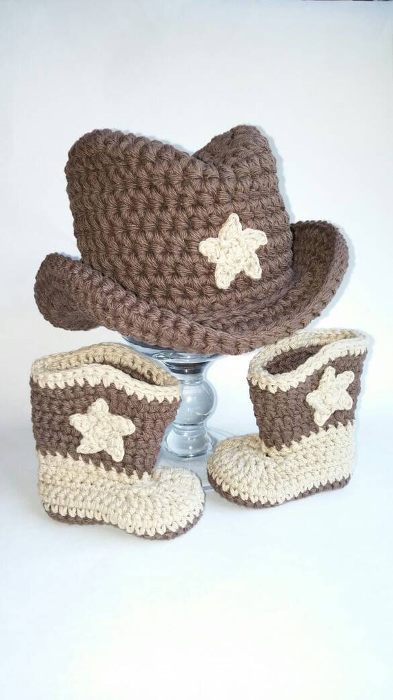 Botas de vaquero bebé y sombrero marrón | Etsy España