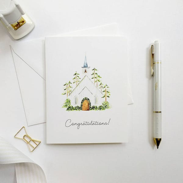 Wedding Congratulations Card, Bridal Shower Card, Hand-Painted Card, Watercolor Bridal Shower Card, Watercolor Card, Wedding Card