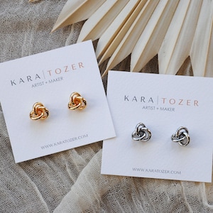 Gold Knot Studs, Silver Knot Studs, Infinity Knot Studs, Gold Knot Earrings, Gold Twist Earrings, Silver Twist Earrings, Gold Twist Studs