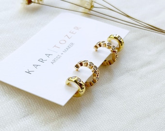 Stacking Hoop Sets, Gold Hoop Set, Gold Beaded Hoop Earrings, Stacking Earring Set, Gold Hoop Stacking Set, Hoop Set for Multiple Piercings