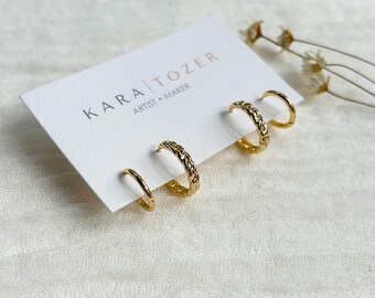 Stacking Hoop Sets, Gold Hoop Set, Gold Chain Link Hoop Earrings, Stacking Earring Set, Gold Hoop Stacking Set, Chain Link Hoops