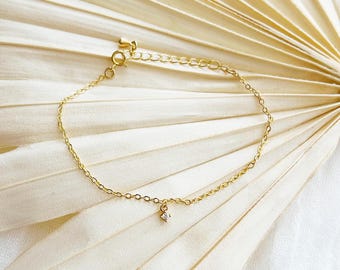 Dainty Stacking Bracelet Gold, Gold Cable Chain Bracelet, Dainty Gold Plated Filled Bracelet, Stacking Layering Bracelet