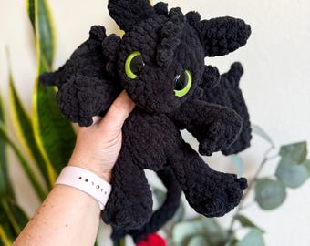 Crochet Fury Plush Dragon: Handmade Amigurumi Stuffed Animal