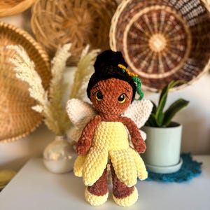 Crochet Fairy Doll – Handmade Amigurumi Plushie Toy – Pink Yellow Green Blue Flower Fairy Gift for Kids