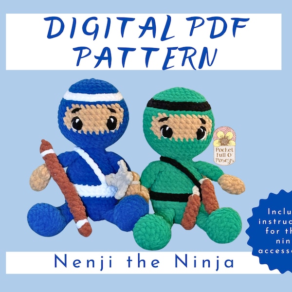 Crochet Ninja Pattern | Digital PDF | Amigurumi | Plushie | Plushies | Crochet Doll