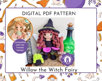 Modèle de poupée fée au crochet - Amigurumi sorcière des bois