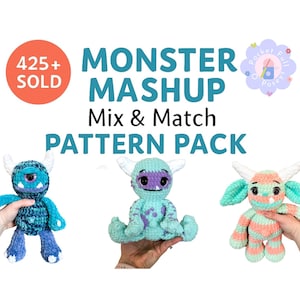 Monster Crochet Pattern Pack PDF – Mix & Match Plushie Parts – Amigurumi Pattern Download – DIY Custom Creatures – Digital File