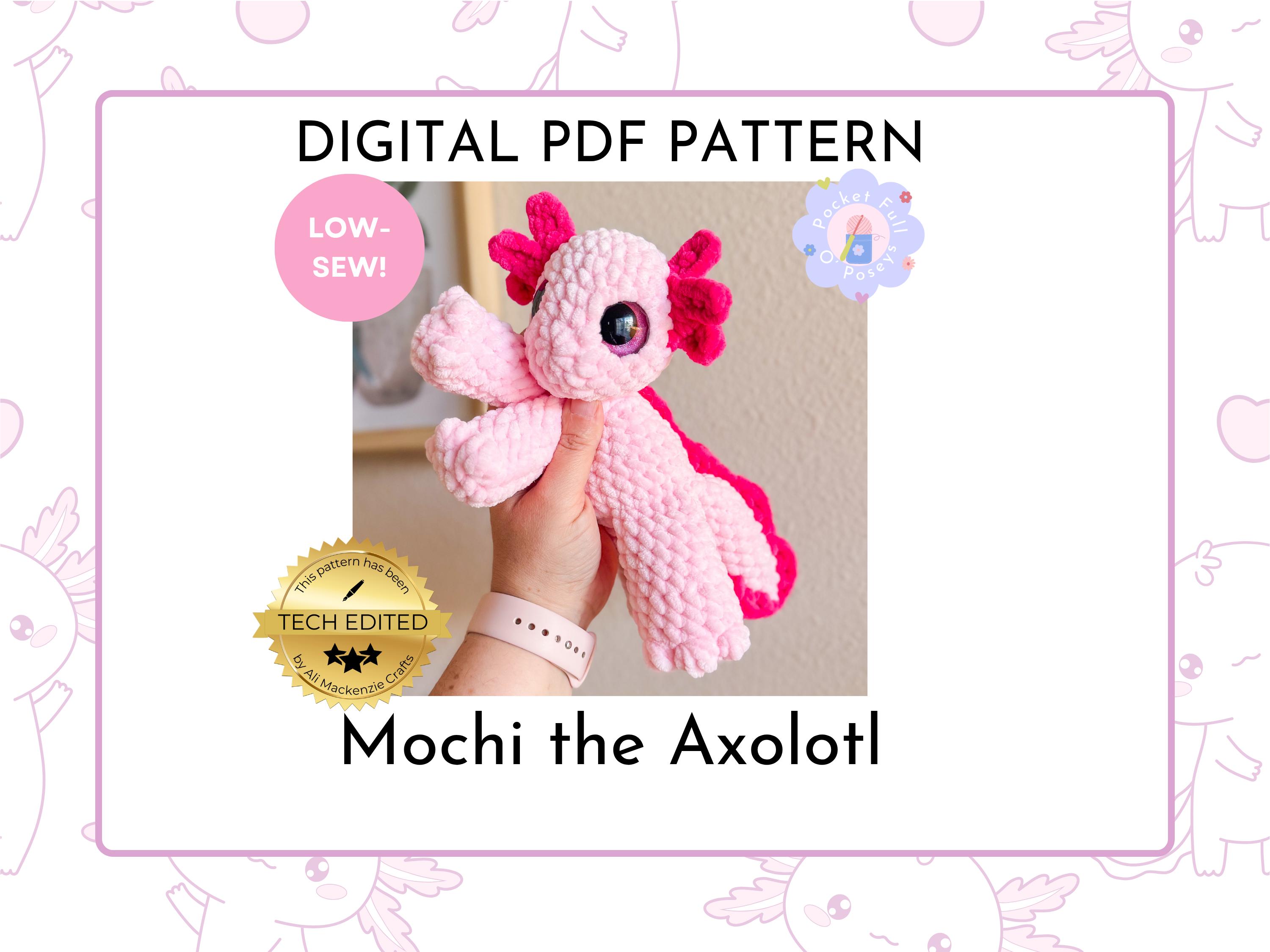 Axolotl Crochet Pattern Low Sew Amigurumi Plush
