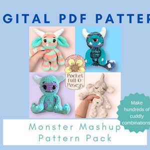 ORIGINAL Monster Mashup Digital Crochet Pattern Pack | Amigurumi Pattern | Plushie | Plushies | Handmade Toys