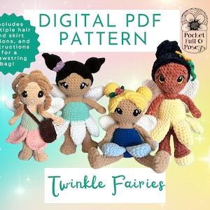 Twinkle Fairies Crochet Doll Pattern | Amigurumi Pattern | Crochet Fairy Pattern | Cute Fairy Doll Pattern