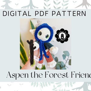 Crochet Forest Elf Plushie Pattern- Digital PDF Amigurumi Woodland Forest Doll Tutorial