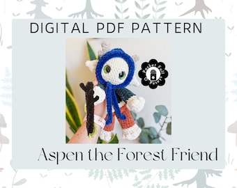 Crochet Forest Elf Plushie Pattern- Digital PDF Amigurumi Woodland Forest Doll Tutorial